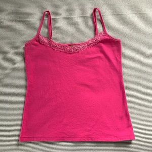 Fuchsia Lace Tank Top